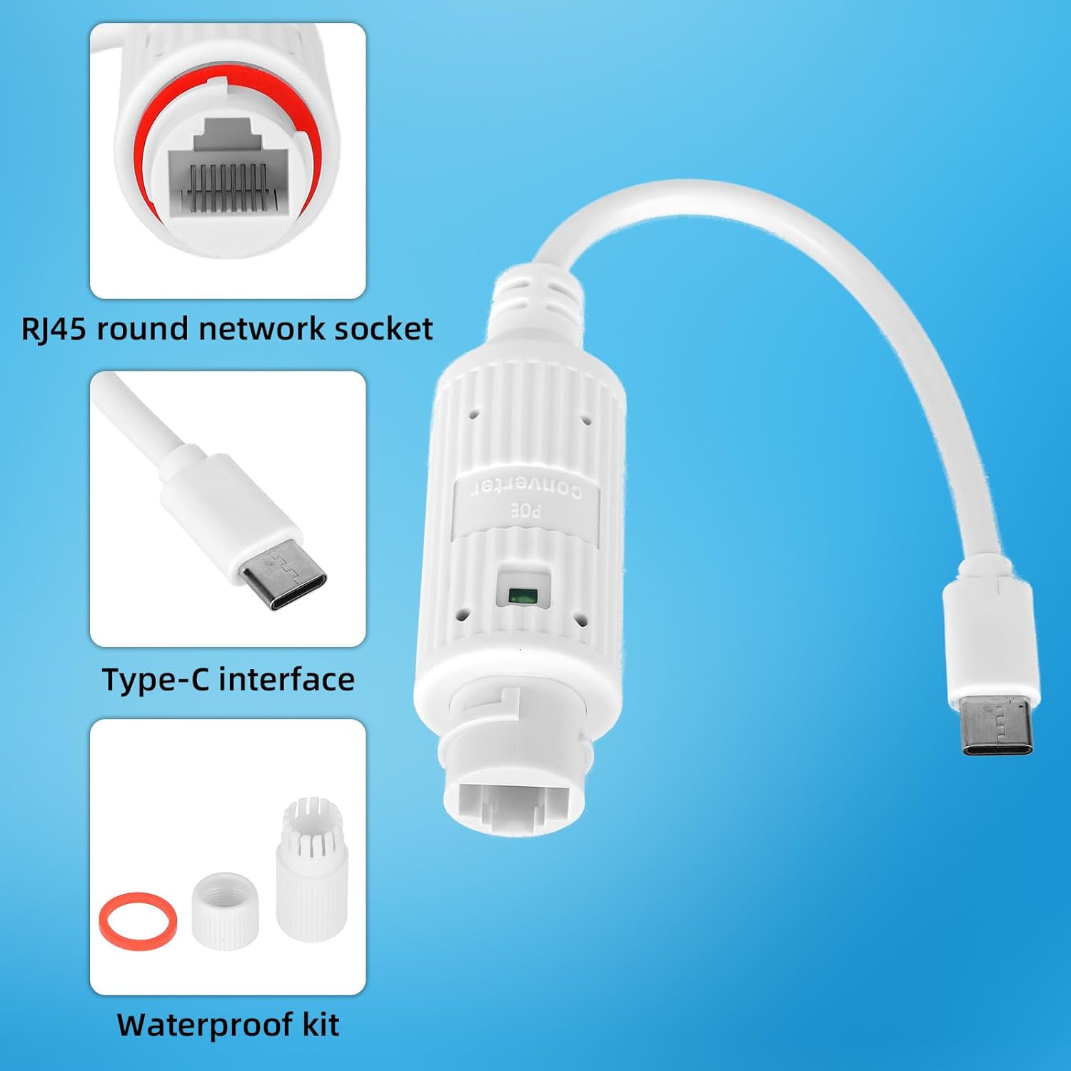 Outdoor Power Adapter Usb C - Convertitore di Alimentazione POE a USB-C,