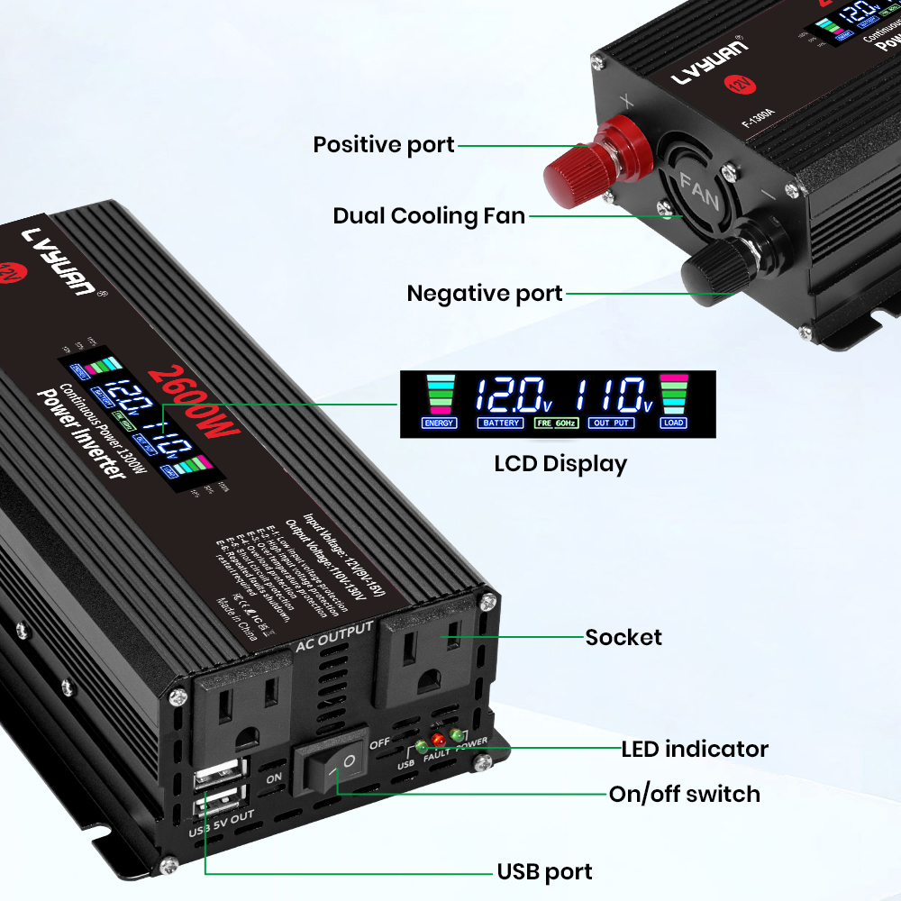 Inverter di Potenza 1500W 2000 - Ac Outdoor Power recensione e prezzo