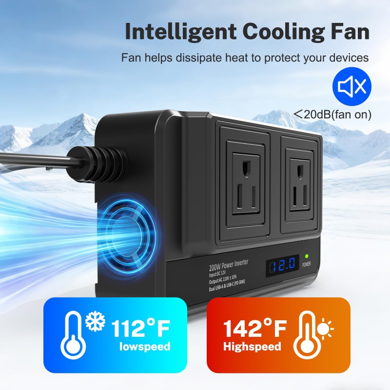 Inverter per Auto 200W, Adatta - Outdoor Power Adapter Usb C recensione e prezzo